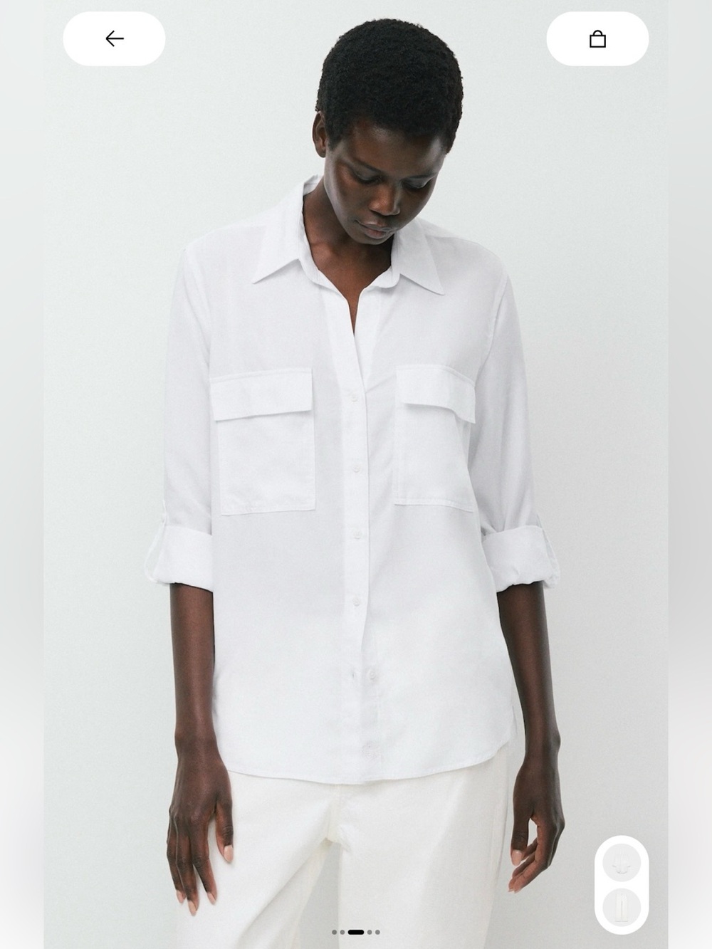 Aritzia Babaton White Utility Button-Up Shirt